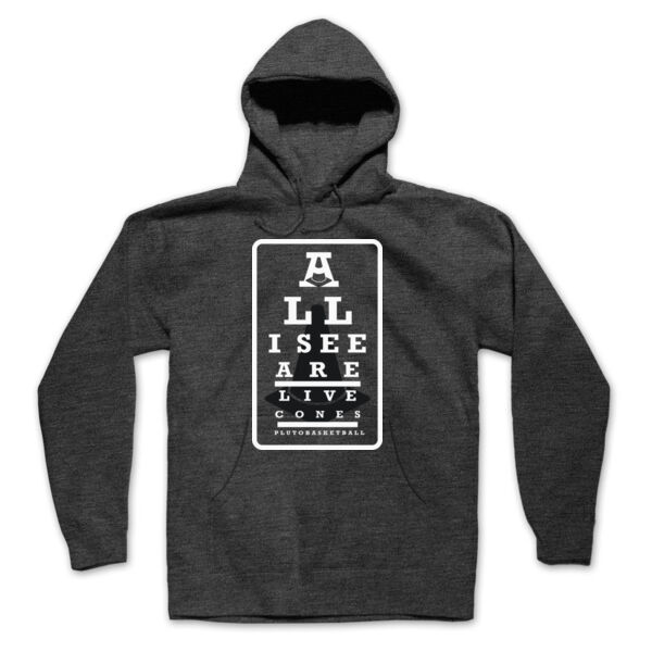ALL I SEE ARE LIVE CONES - PREMIUM PULLOVER HOODIE - CHARCOAL GRAY HEATHER - FQZPNY Thumbnail